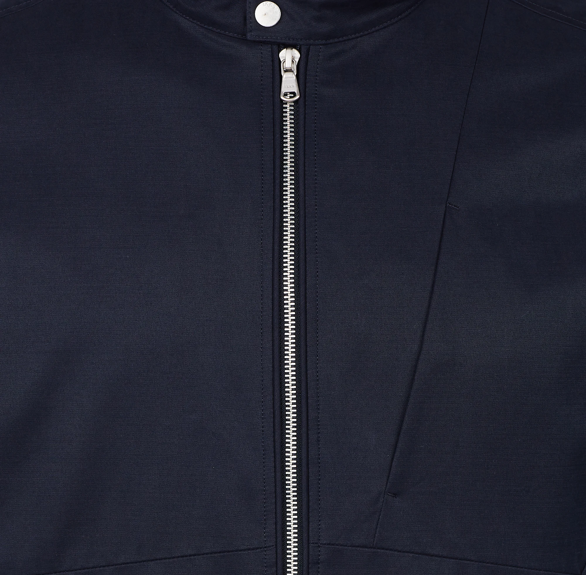 Blouson col rond en coton mélangé | Bleu