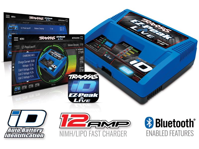 Traxxas Ladegerät EZ-Peak Live 12 A 2-4S 12-Ampere-Schnellladegerät für Traxxas NiMH- und LiPo-Akkus bis 4S