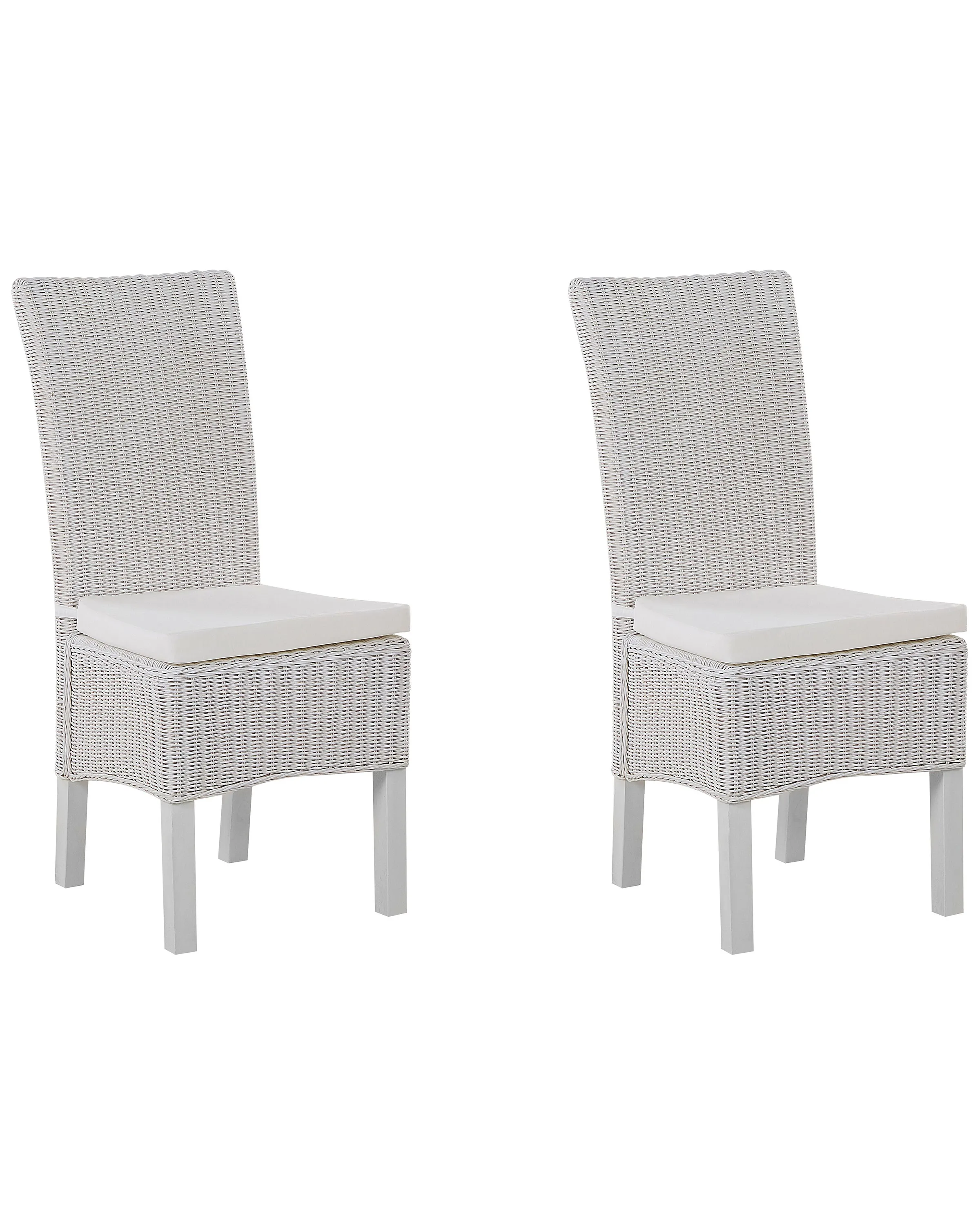 Set van 2 eetkamerstoelen ANDES Rotan Wit