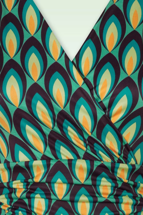 Vintage Chic for Topvintage Vivian Retro maxi jurk in teal