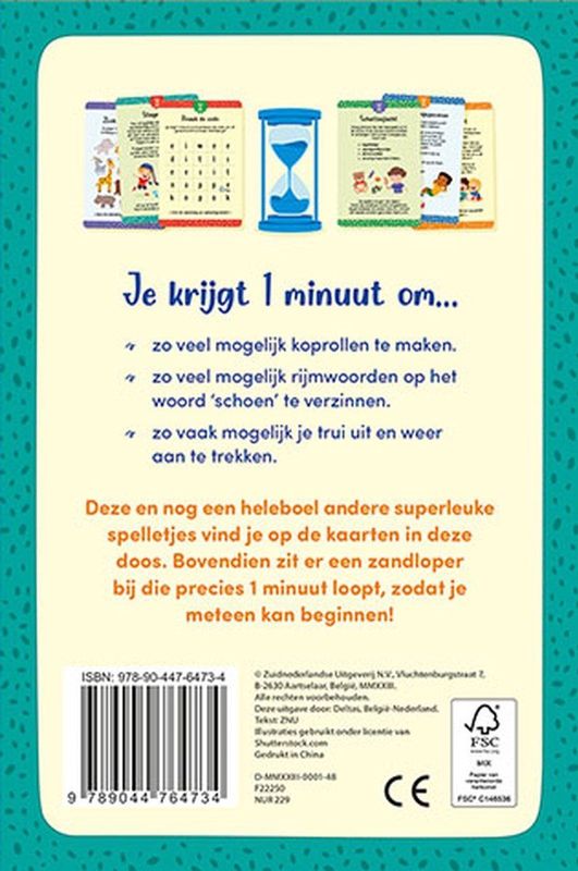 Deltas - De Leukste 1-Minuten Spelletjes - Kaartspel - Inclusief Zandloper