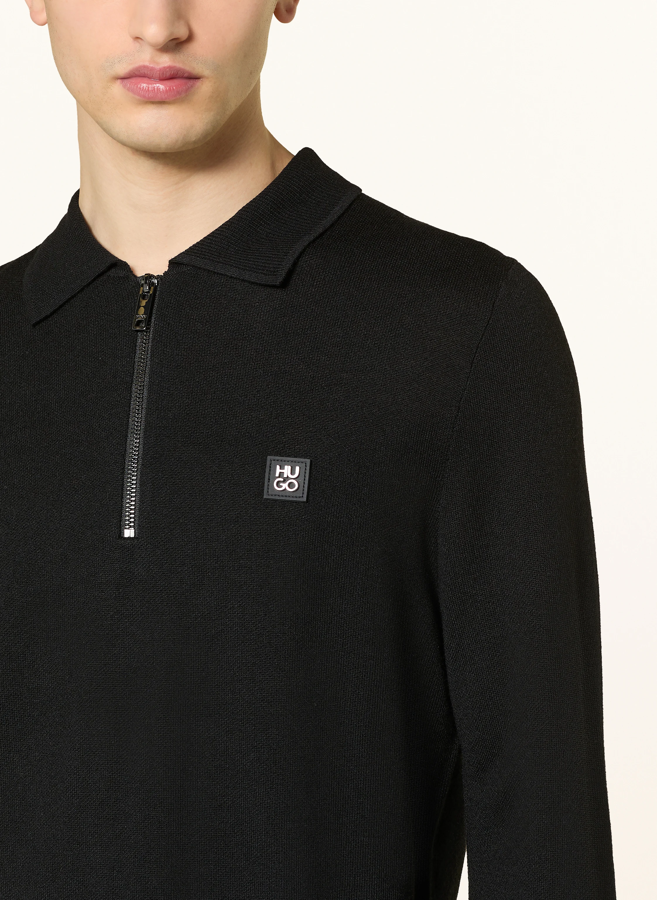 HUGO Strick-Poloshirt SASTONE Regular Fit