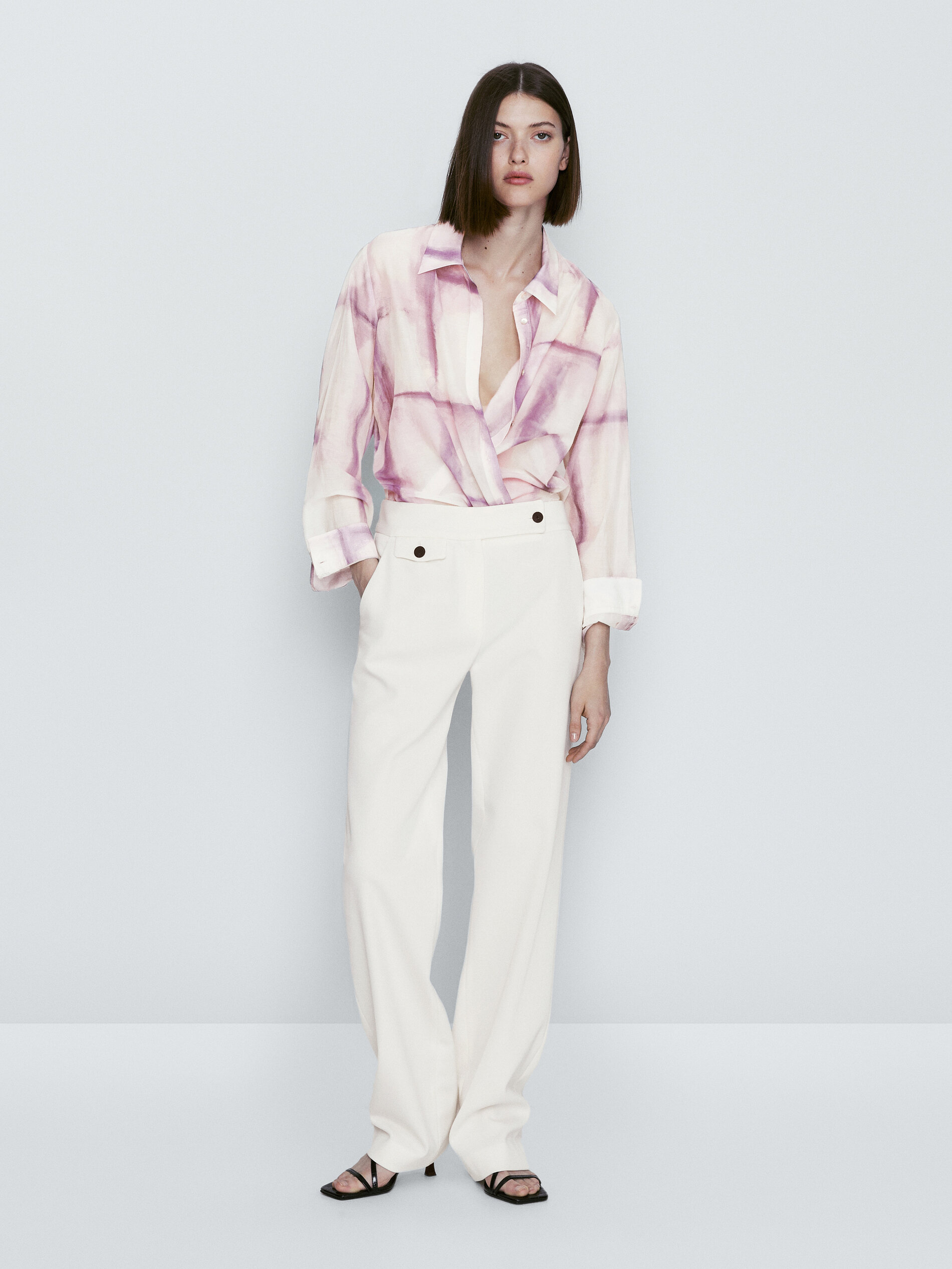 Camisa com estampa borrada - LILA