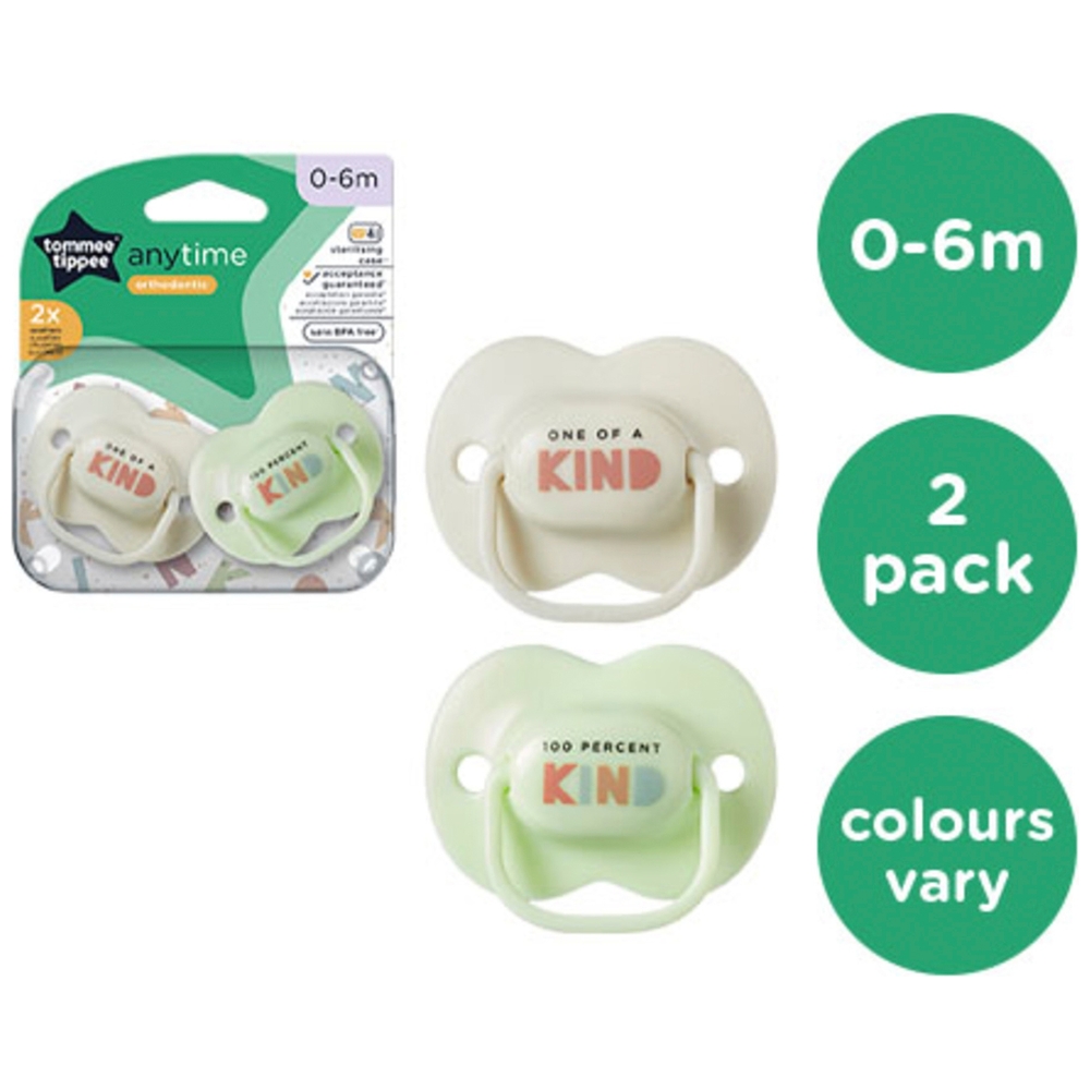 Tommee Tippee Anytime Schnuller ab Geburt, 2er-Pack Sortiment