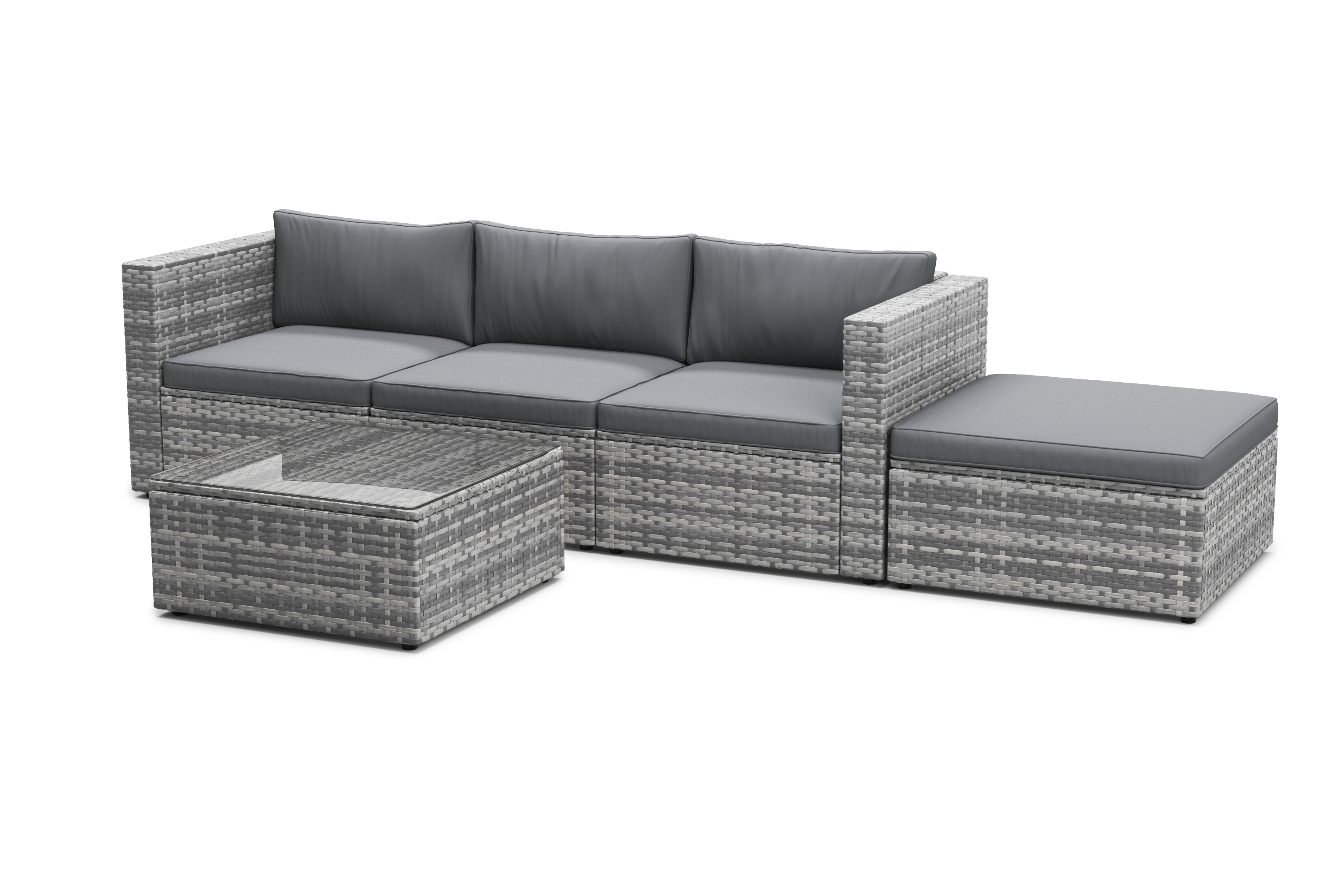 Rattanlounge MALIBU grau/anthrazit