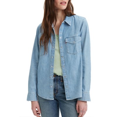 Chemise à manches longues femme Iconic Western Old Blue LEVIS