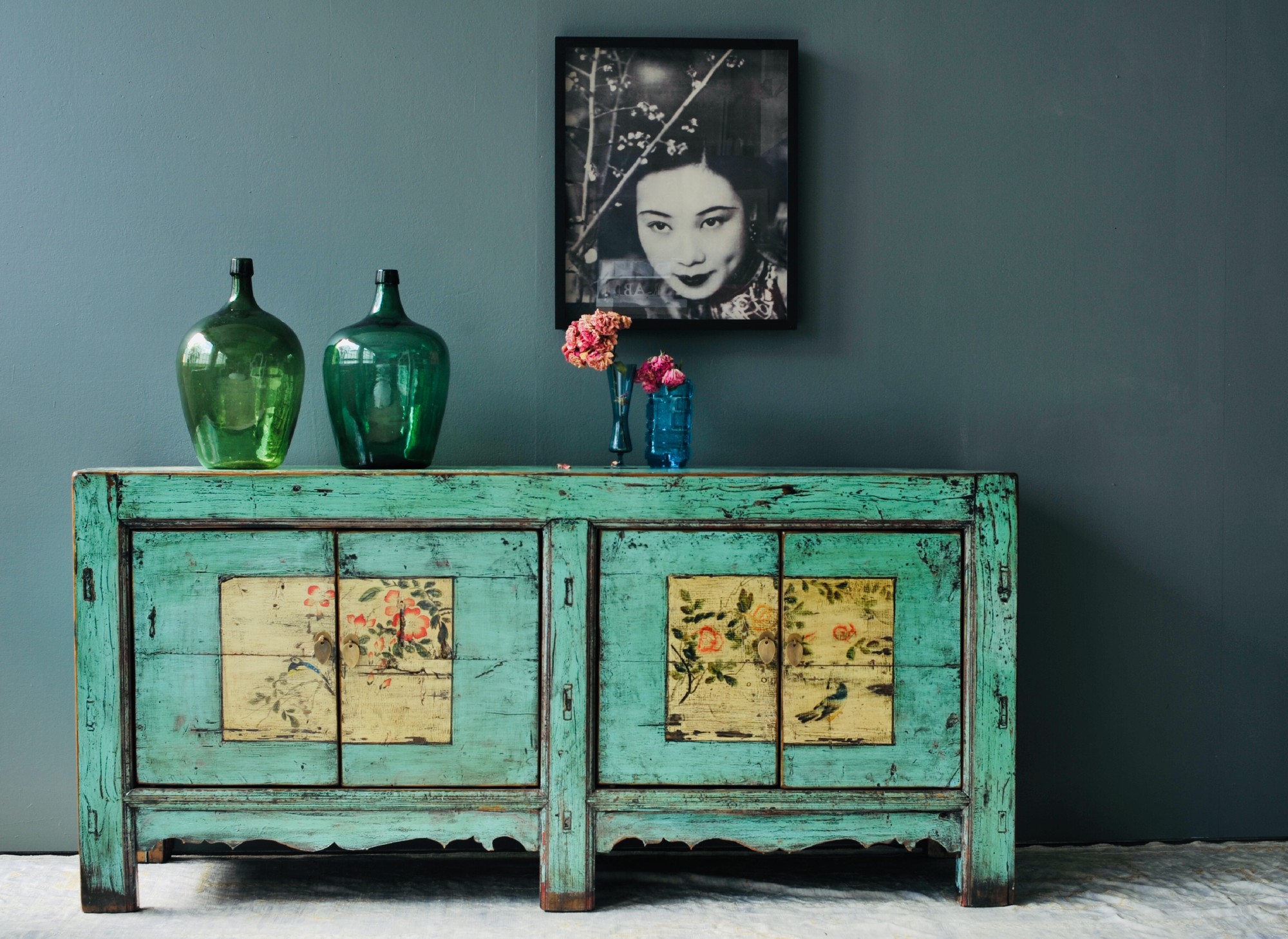 Sideboard 'Mésange', blau, T 45 cm, B 150 cm, H 86 cm von fischer's lagerhaus