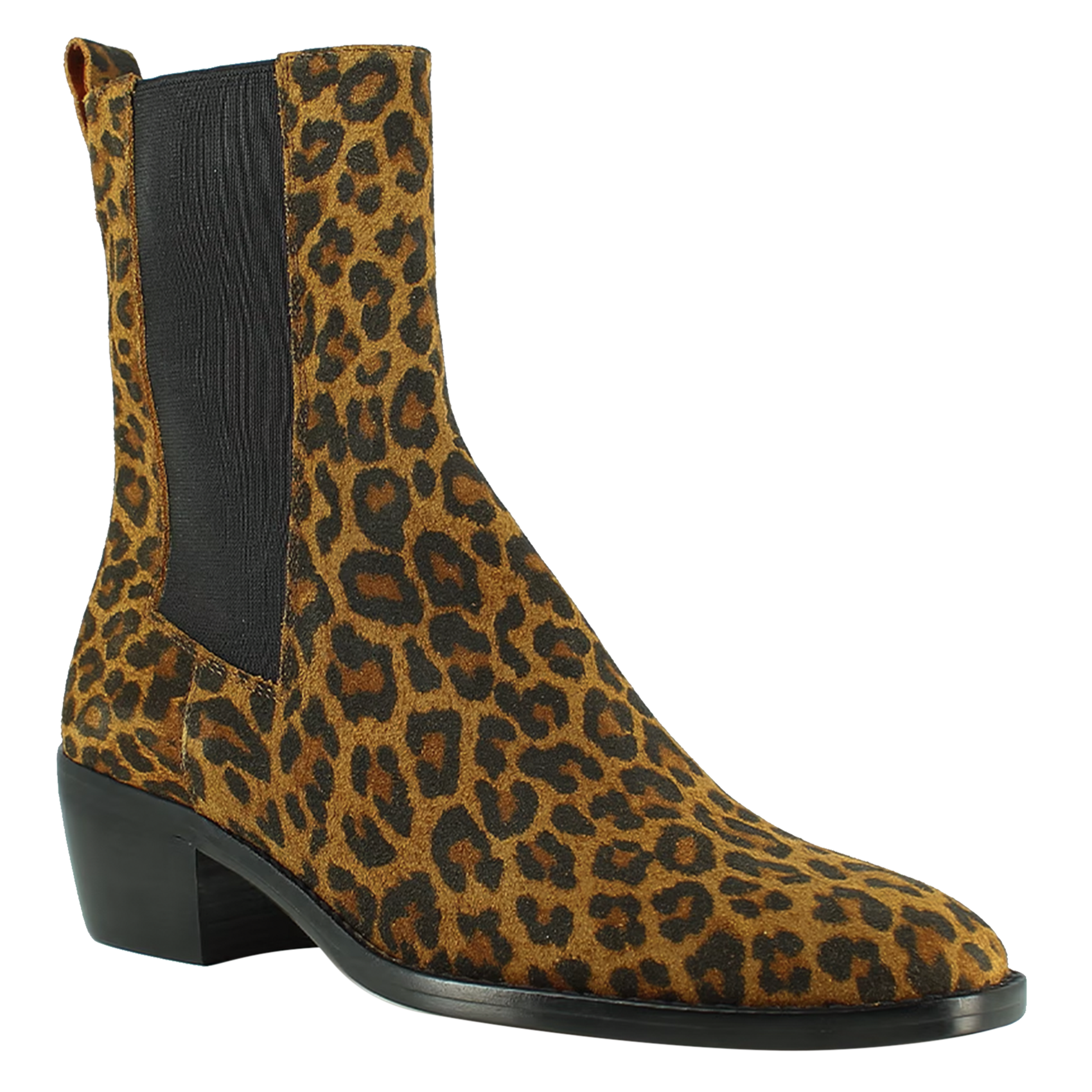 MAEVA - Bottines à talons en cuir velours | Marron