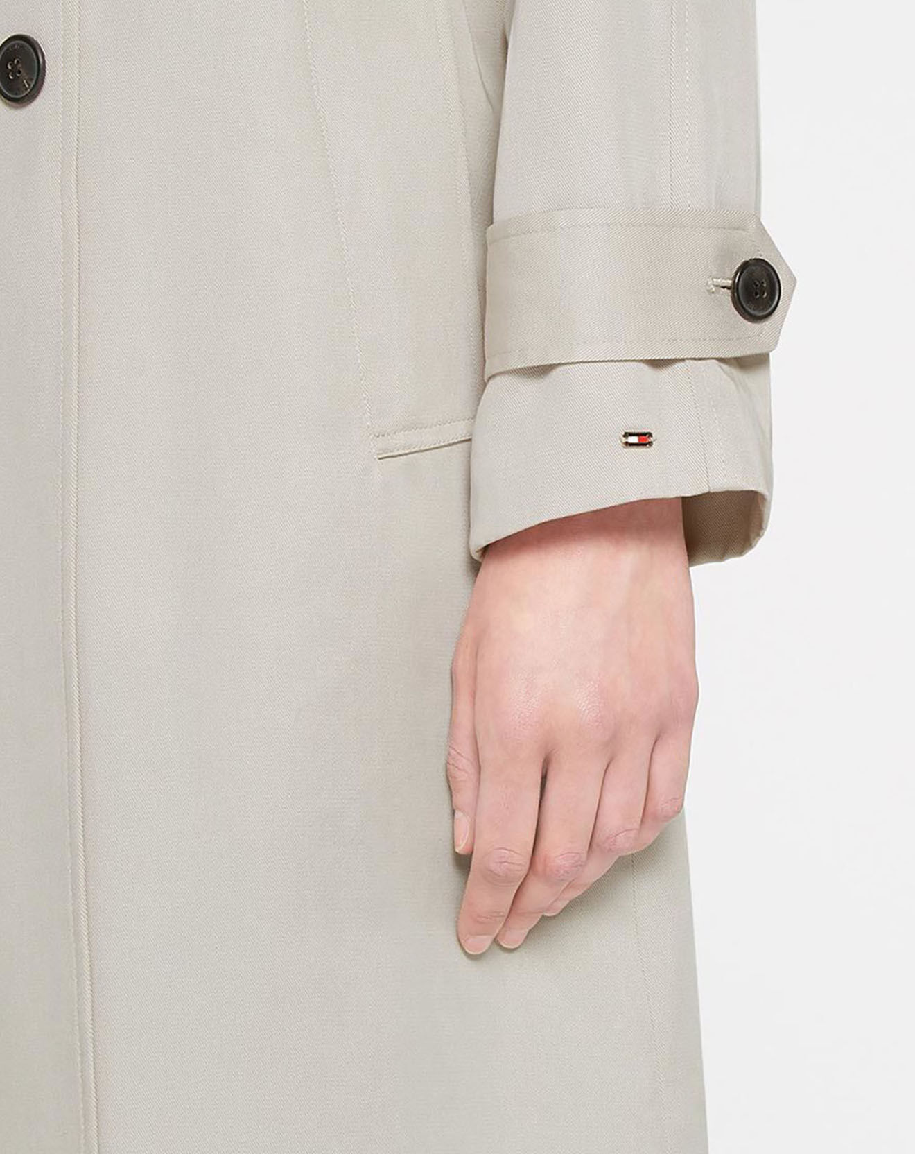 Tommy Hilfiger Trench long fluide beige grisé