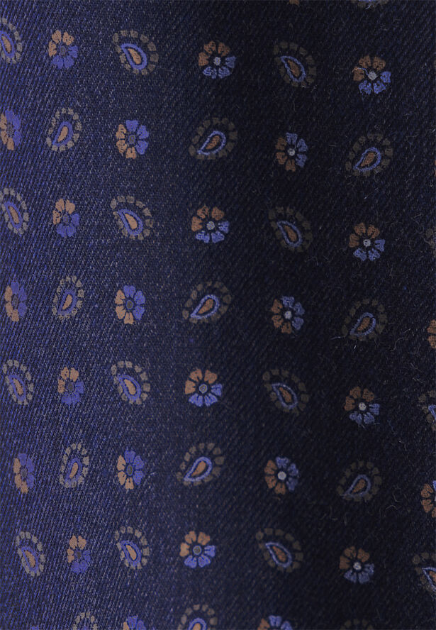 Seidensticker Flannel shirt Regular Long sleeve Kent-Collar Print Blue