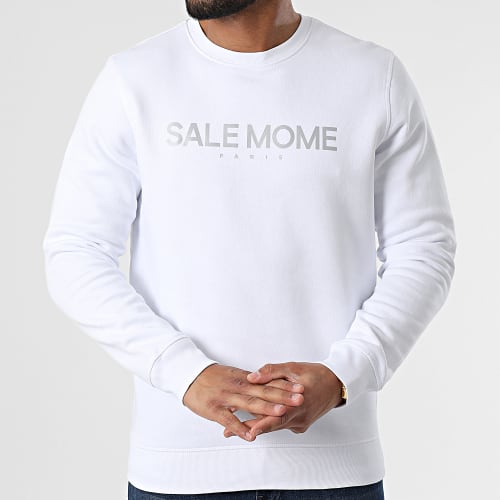 Sweat Crewneck Réfléchissant Logo Blanc Argent