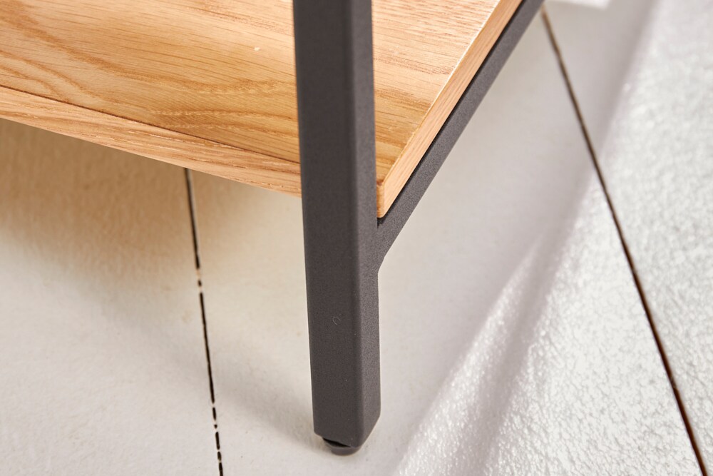 riess-ambiente Nachttisch ELEMENTS - Industrial 40cm Eiche Beistelltisch mit Schublade