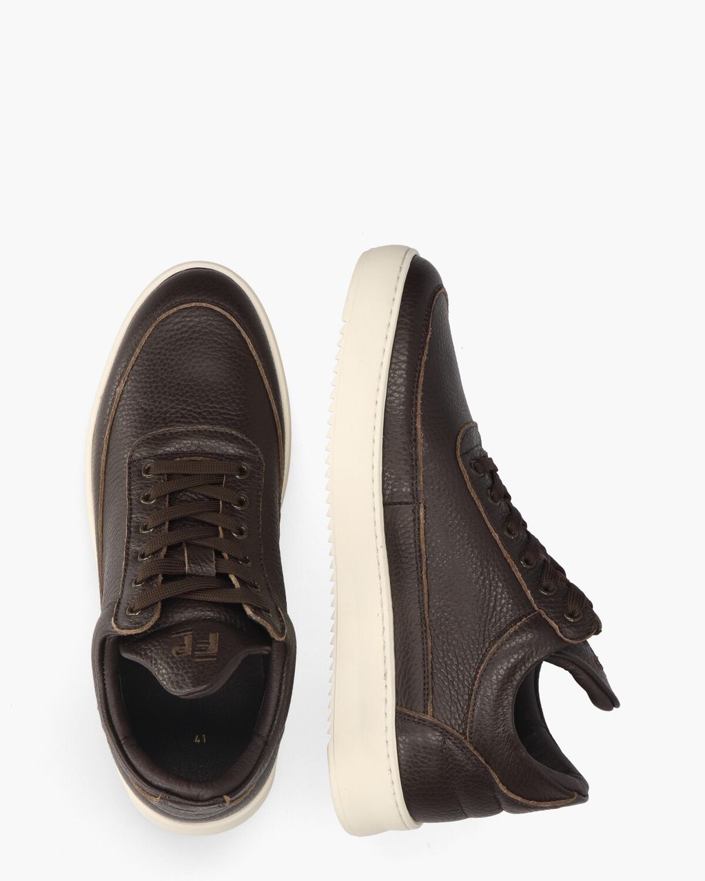Filling Pieces Low Top Grain Donkerbruin Herensneakers
