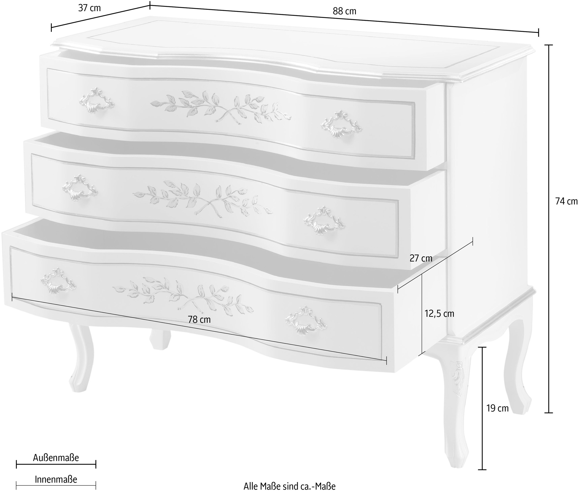 Home affaire Kommode »Kommode Venezia« Breite 88 cm
