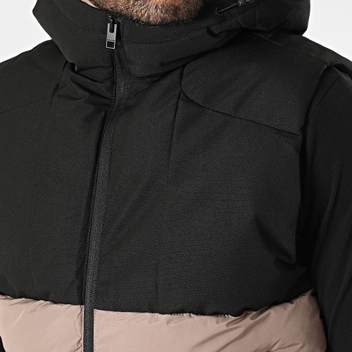 Doudoune Capuche Sans Manches Cootis Beige Noir