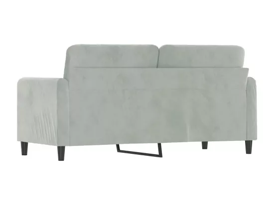 Canapé à 2 places Gris clair 140 cm Velours