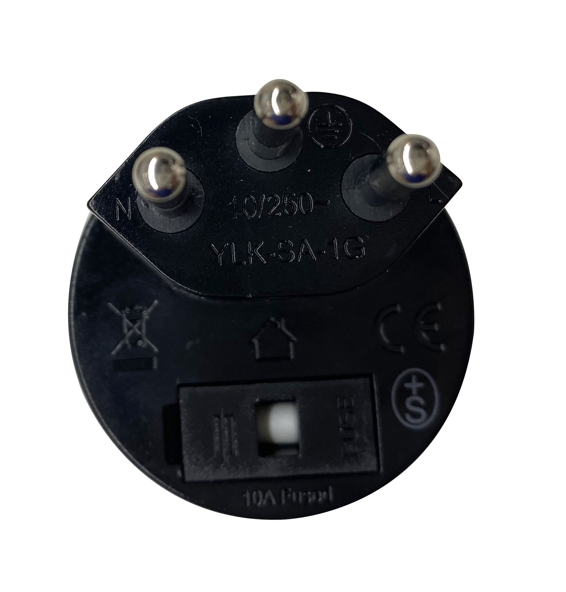 Reise Adapter NO BLOCK Schuko Adapter Euro Stecker Schweiz 3-polig (10A) - Schwarz