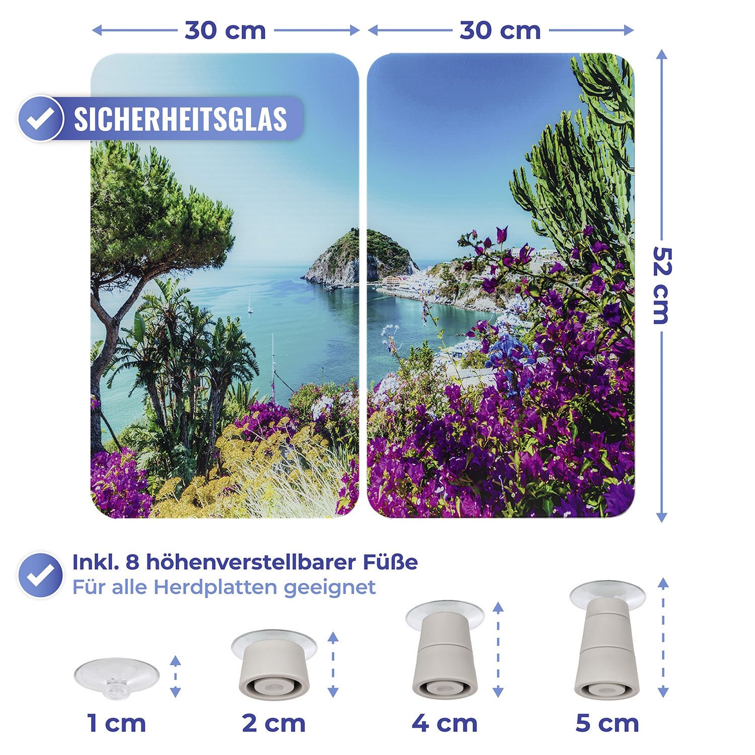 Glas-Abdeckplatten Mittelmeer