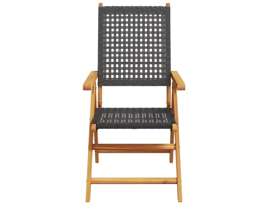 VIDAXL - Chaises de jardin lot de 2 noir bois massif d'acacia et roti...