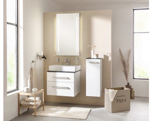 Wastafelmeubel FACKELMANN Oxford BxHxD 60 x 50,9 cm x 48,8 cm Frontkleur wit hoogglans 83312