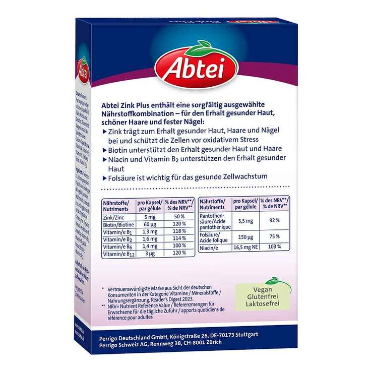 Abtei Zink Plus Nährstoff Kapseln, 32 St