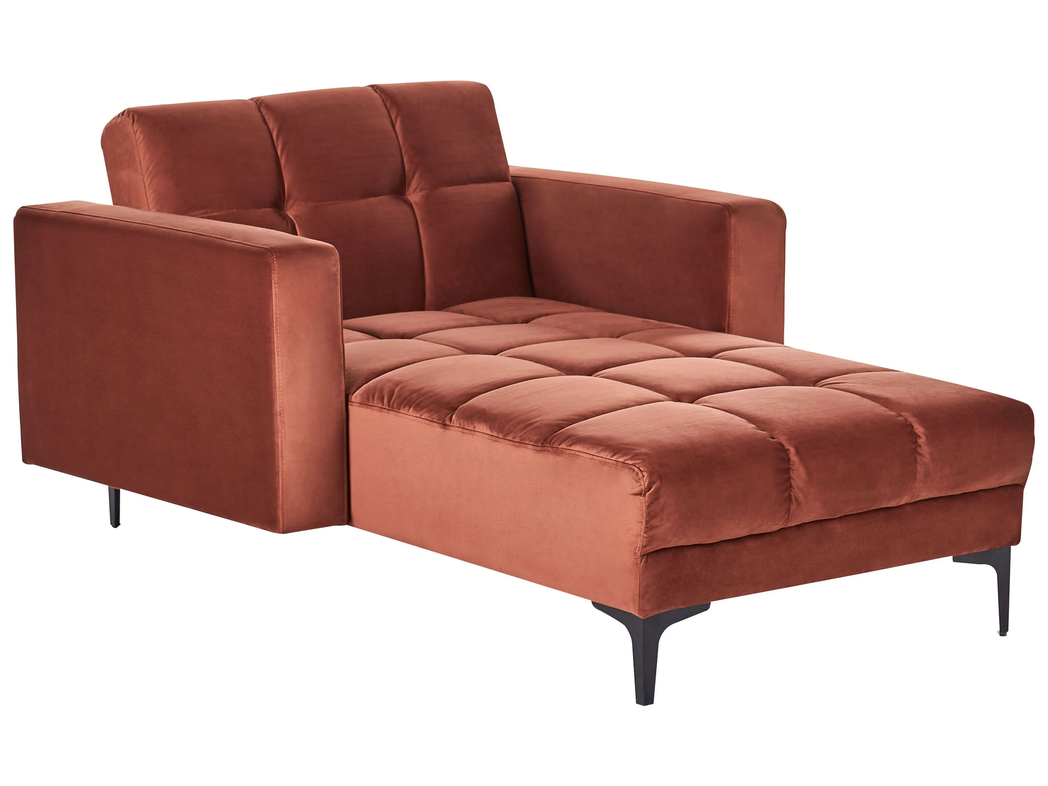 Chaise longue ALNES Fluweel Lichtrood