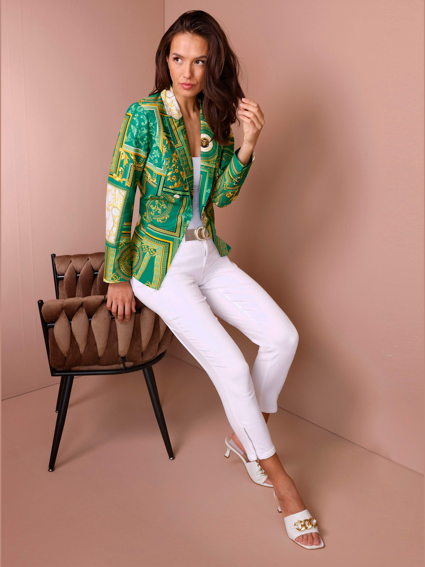 Blazer en soie et coton mélange de soie de qualité