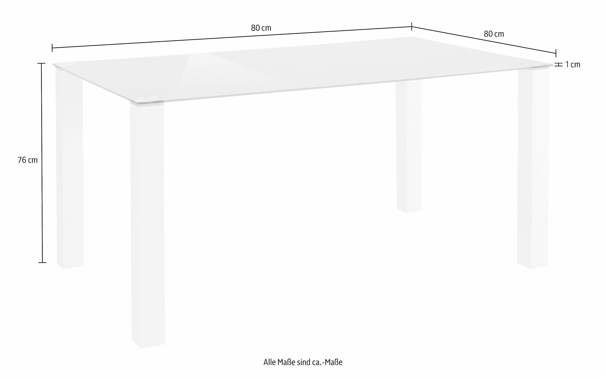 INOSIGN Essgruppe »Normadora« Set, 5 Stk. tlg. mit Glastisch, Freischwinger belastbar bis 120 KG