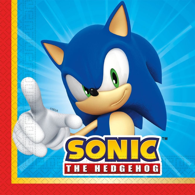 Sonic Speed - Partyservietten - 20 Stück - ca. 33 x 33 cm