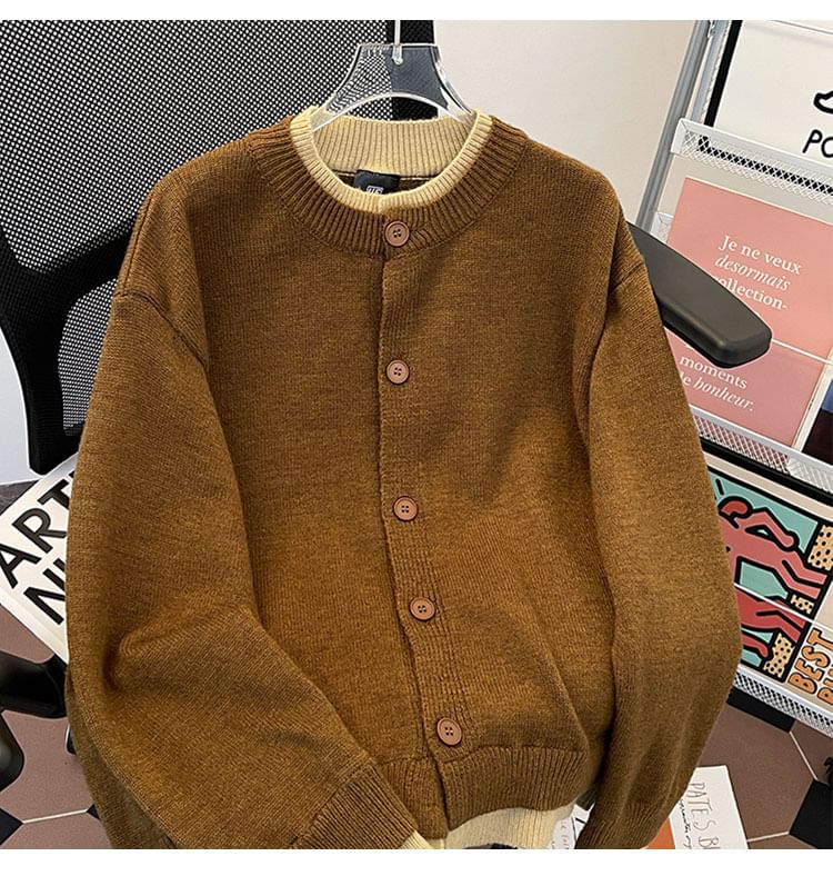 Whyessa - Effen vest met ronde hals en contrasterende bies