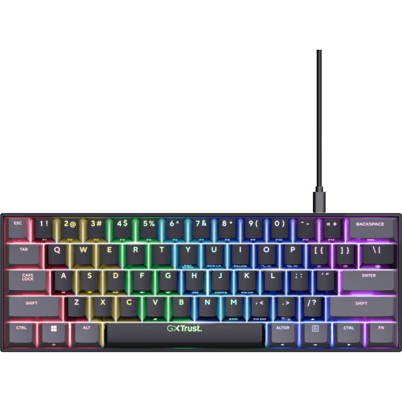 Trust GXT 867 Acira clavier Gaming USB Français Noir, Gris