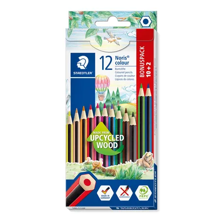 STAEDTLER® Noris® Colour Buntstifte 185, Etui 10+2 Promo 100% PEFC