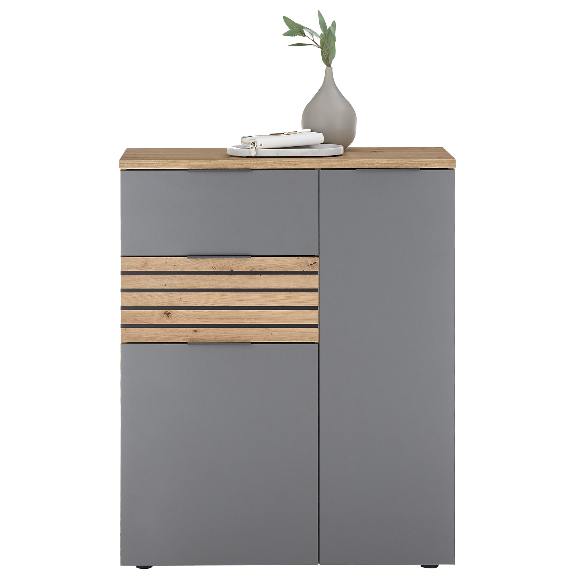 Garderobenkommode - Artisan Eiche - grau - 85 cm