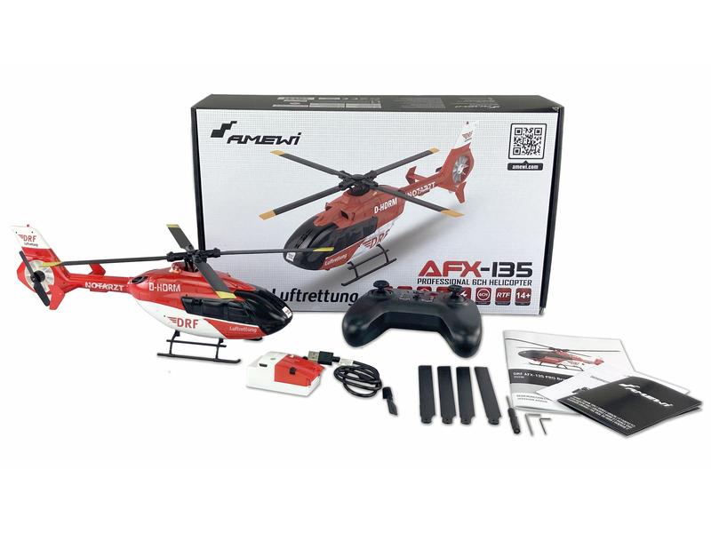 Amewi Helikopter AFX-135 Pro Brushless CP RTF Pitch-gesteuerter Scale Heli mit 6G Gyro