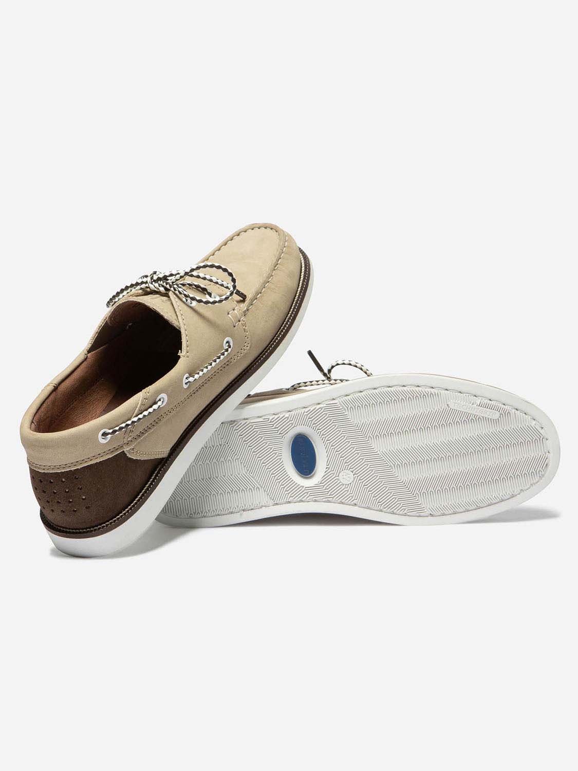 Chaussures Bateau Homme Cuir Beige