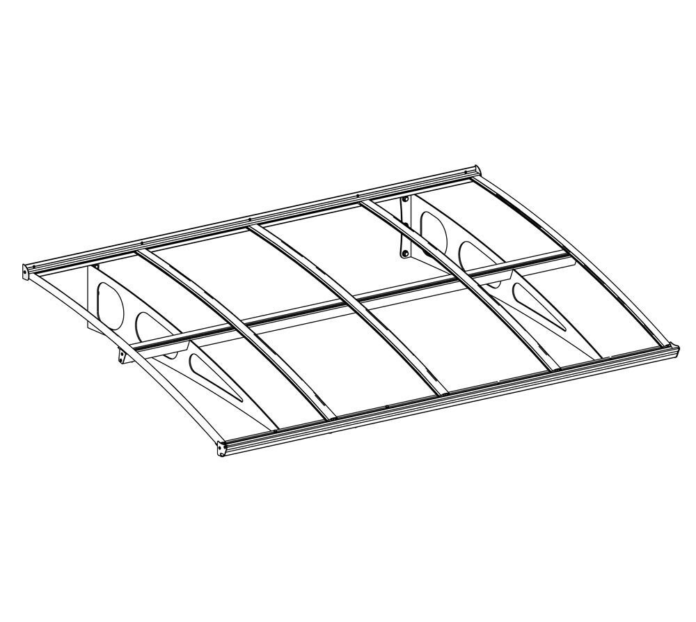 Palram - Canopia | Bordeaux 2.2x1.4Vordach Haustür Vordach glas klar Pultvordach