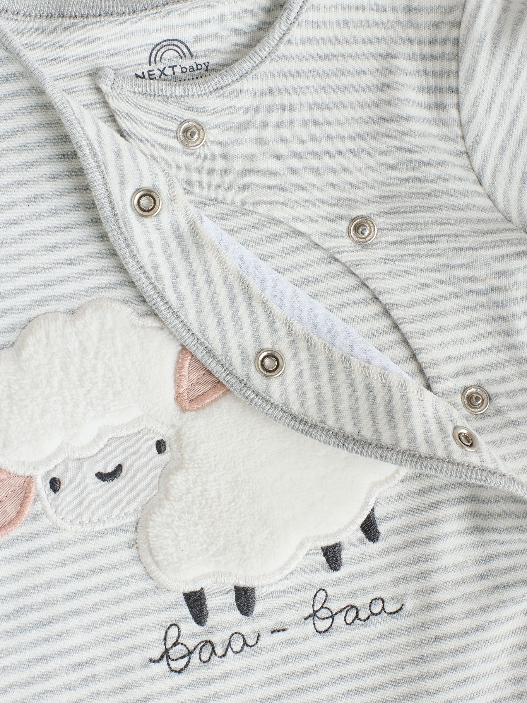 Grijs - Baby Popper Sleepsuits 3 Pack