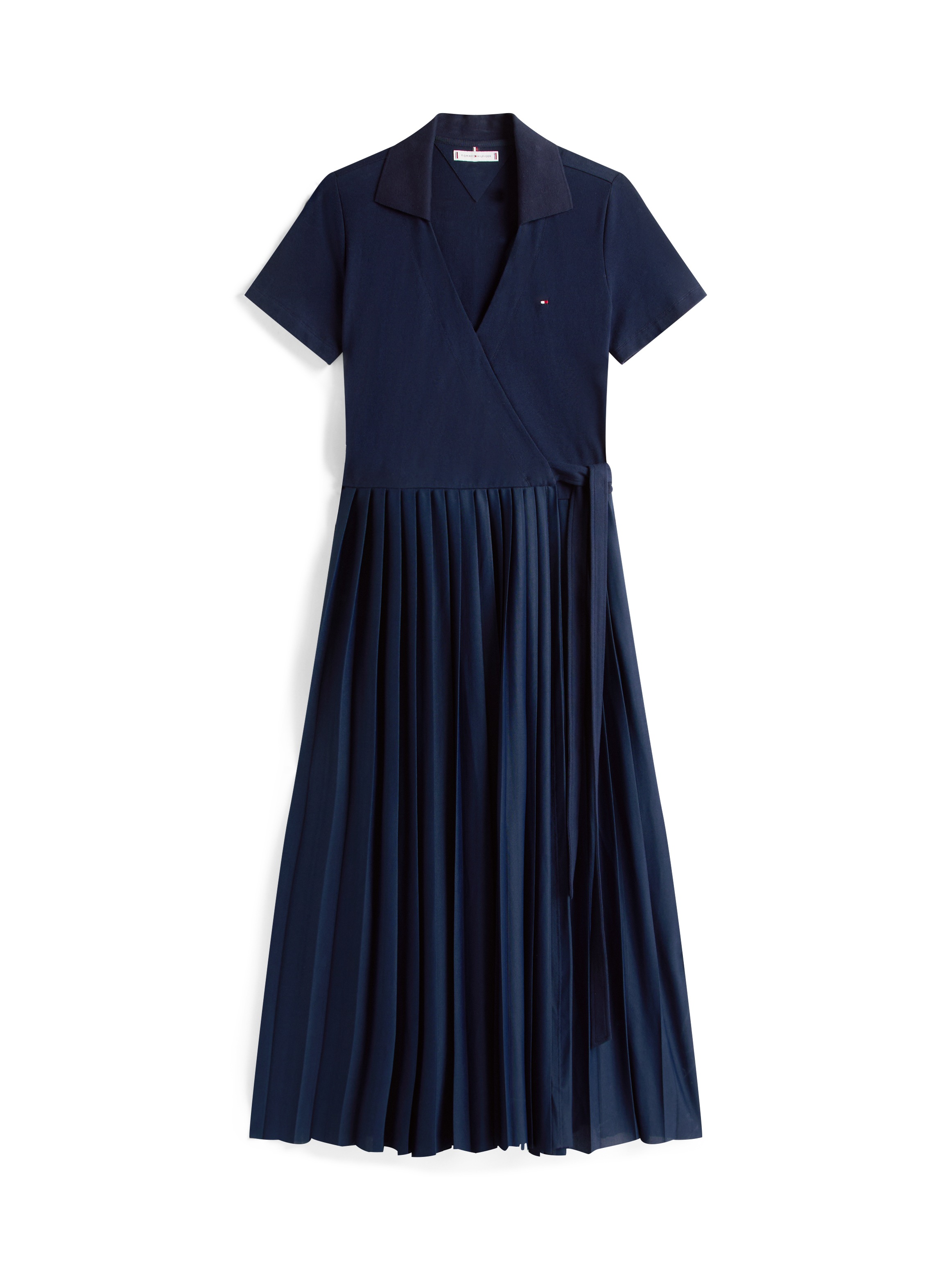 Tommy Hilfiger Wickelkleid »1985 PLEATED WRAP POLO DRS« mit Bundfalten