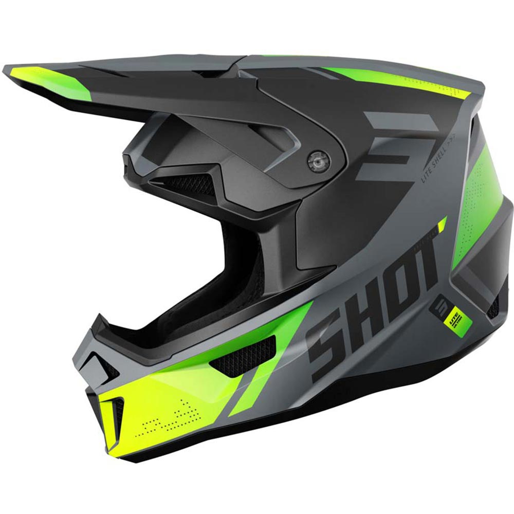 Shot - Casque Lite Ultra Noir / Gris / Jaune fluo / Vert / Mat