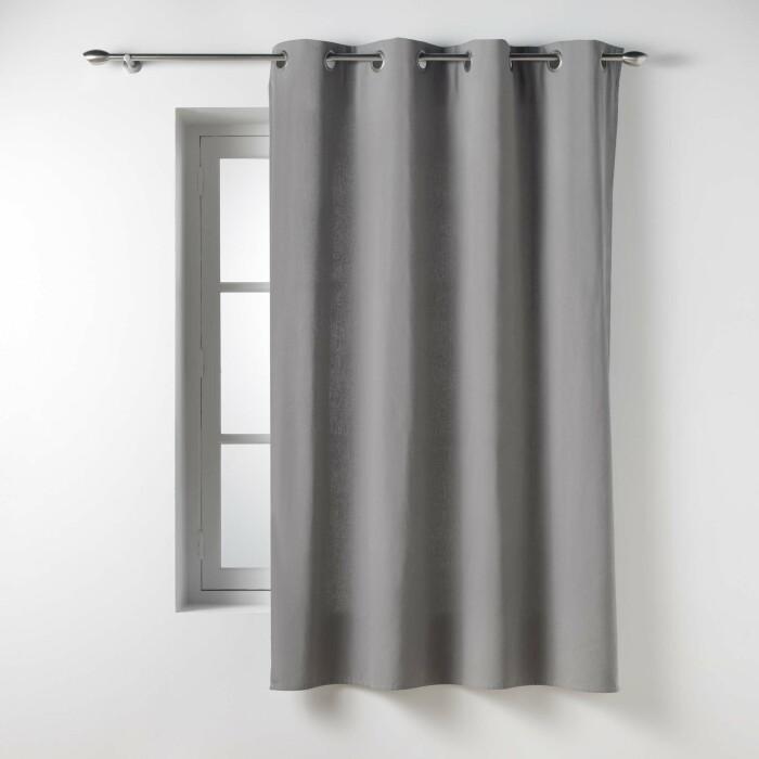 RIDEAU OEILLETS 135X180CM COTON TWILY GRIS