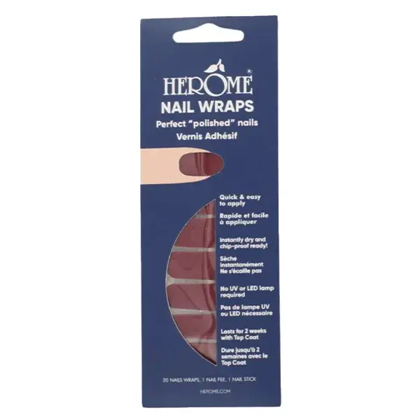 Adesivos para unhas Herôme vinho tinto