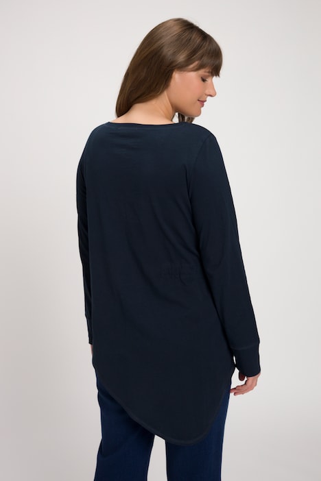 Shirt, Zipfelsaum, Rundhals, Langarm, Biobaumwolle