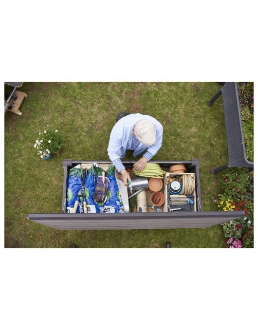 Keter Opbergbox Brushwood - Tuinmeubelen - 145x69.7x60.3 cm 455 l Grijs