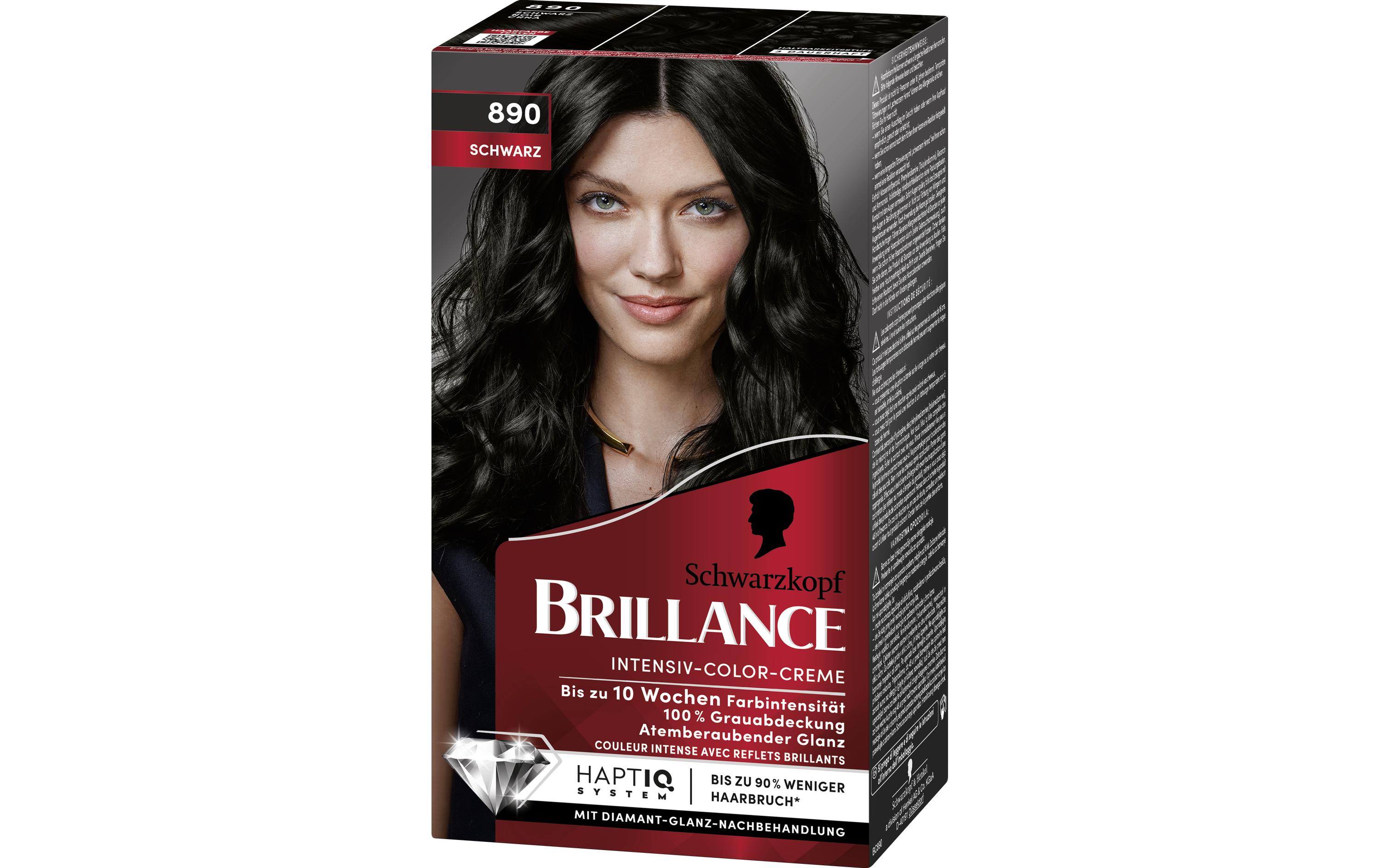 Haarcoloration 890 SchwarzAtemberaubende, intensive Haarfarbe für langanhaltende Farbintensität bis zu 10 Wochen