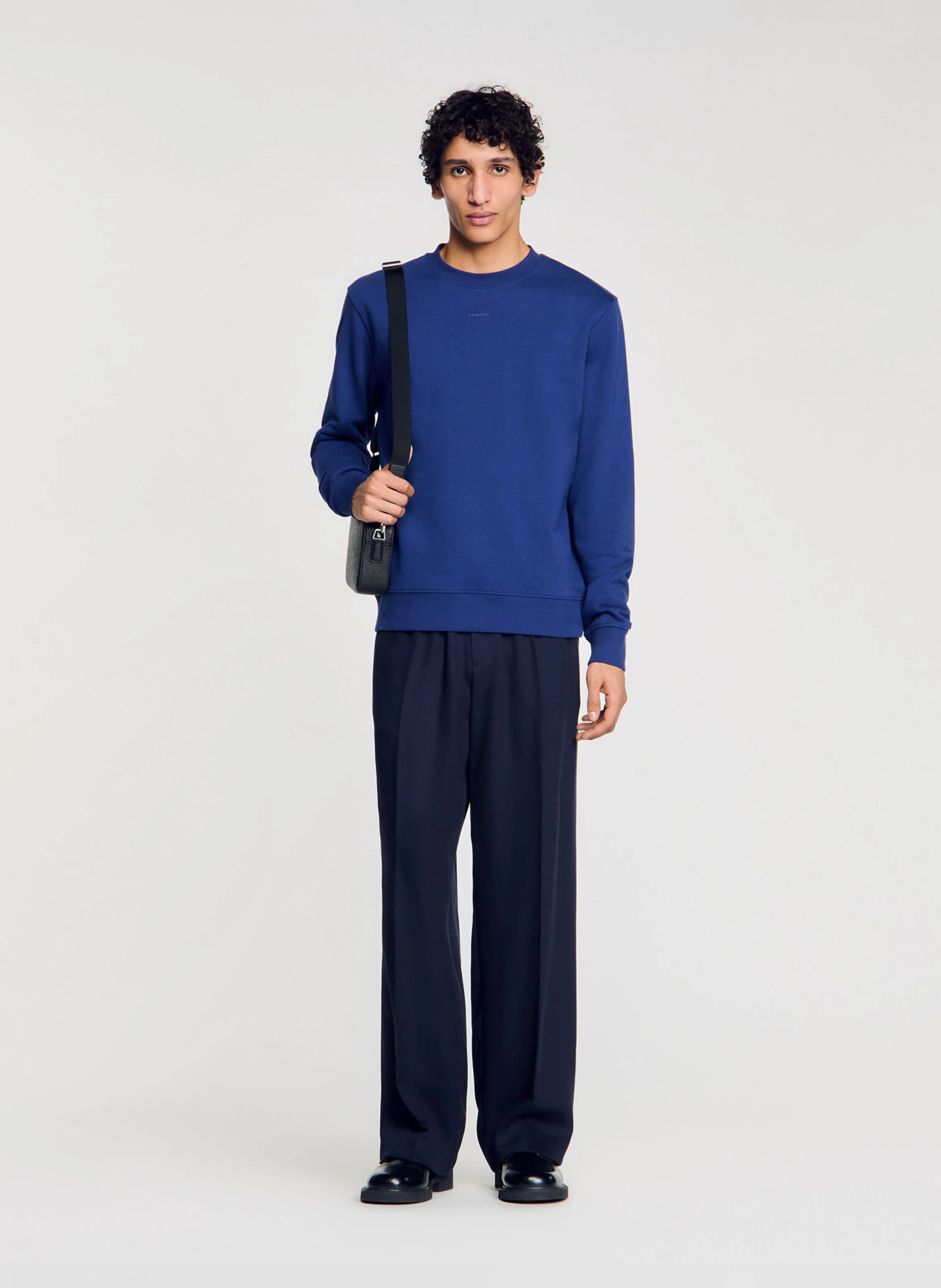 Sweat brodé en coton | Bleu