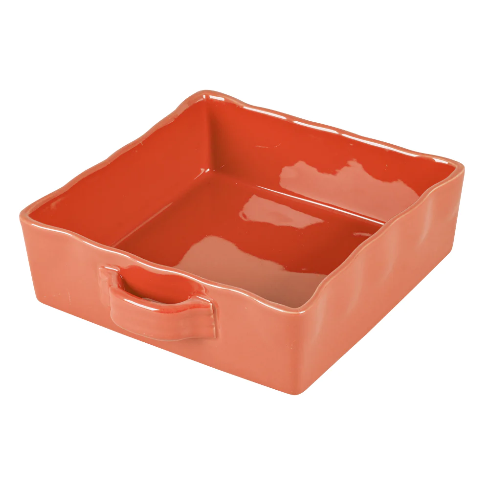 Plat à four carré Gusto 23x23 cm terracotta Table passion