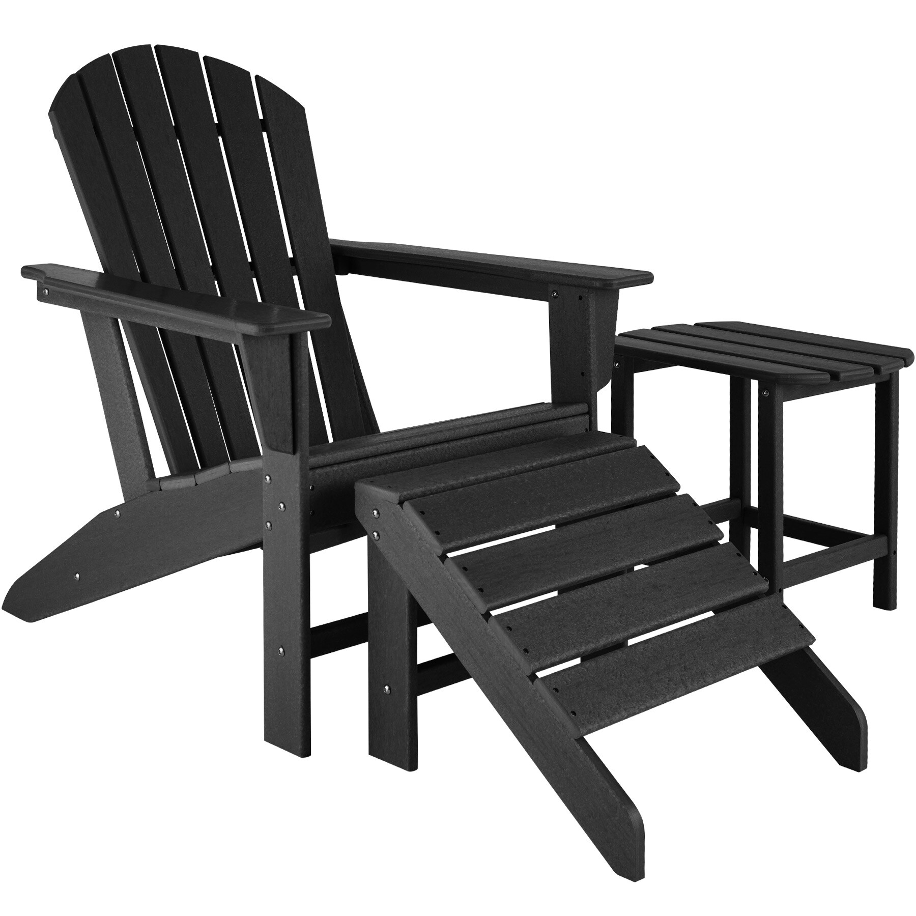 tectake® Fußablage, für Gartenstuhl im Adirondack-Stil, wetterfest und UV-beständig, 48 x 48,5 x 38 cm