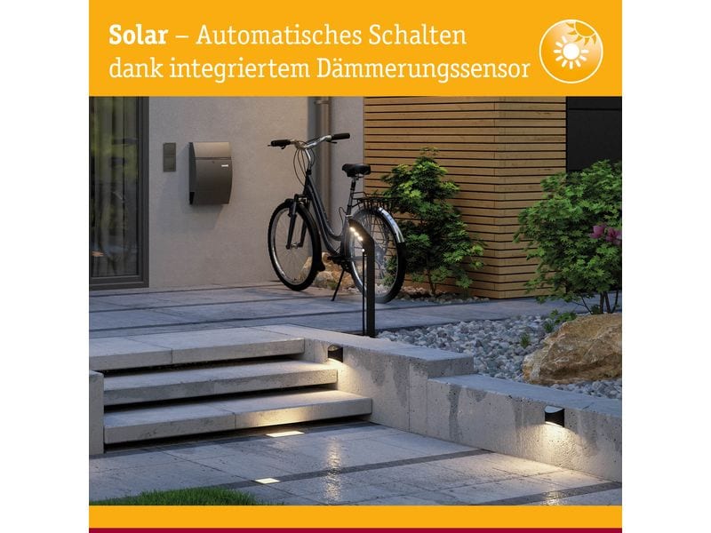 Paulmann Wandleuchte Solar LED Elliot LED-Wandbeleuchtung für Aussenbereiche