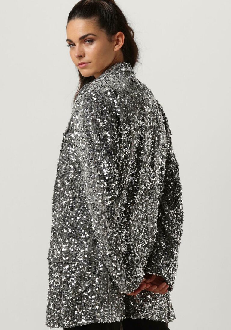 NOTRE-V zilveren notre-v blazer nv-christine glitter velvet blazer