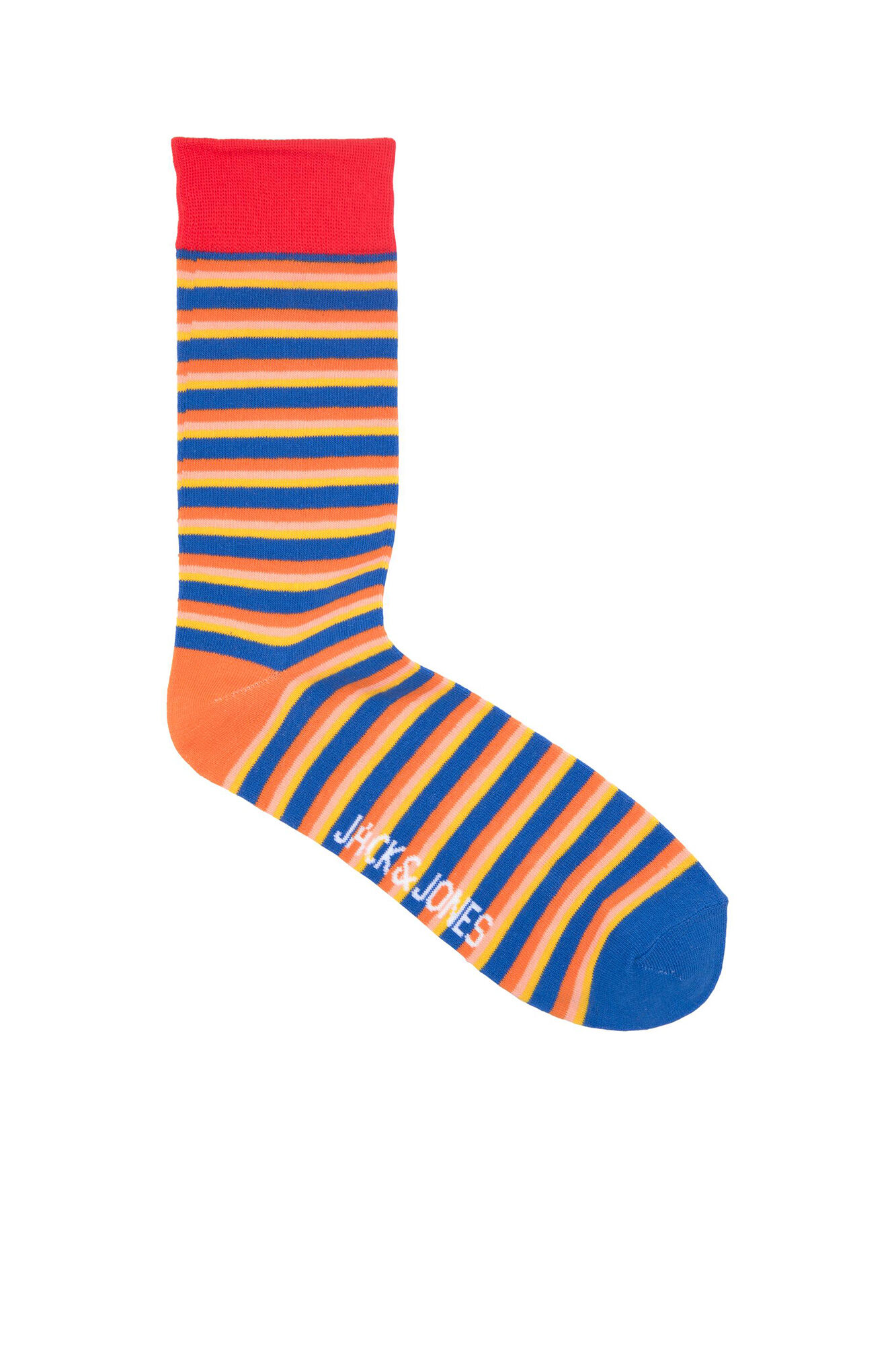Pacote com 5 pares de meias listradas - azul médio